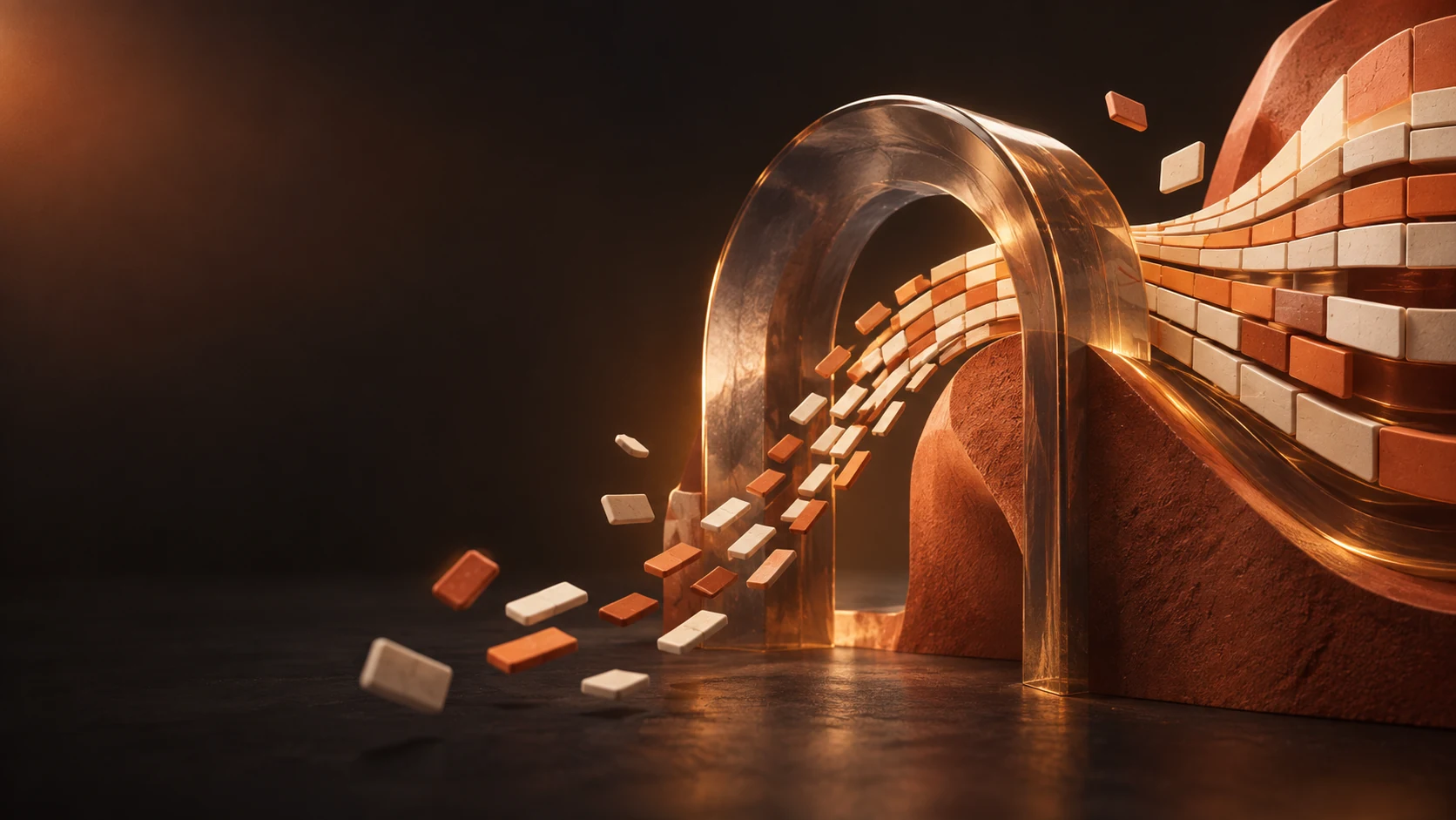 Fragments of language pass through transparent structures and gather into an ordered form